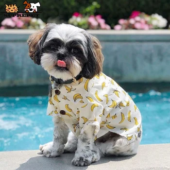 SUPREPET חולצת הוואי כלב בולדוג צרפתי, קפוצ ' ון לחיות מחמד בגדי כותנה אופנה לתלבושת עבור כלבים, חתולים, כלבלב קטן נופש על שפת הים