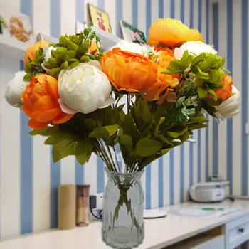 מלאכותי אדמונית זר פרחים יפה אדמונית, פרח חבורה קישוט בבית הכלה החתונה, קישוט הבית מתנה DIY