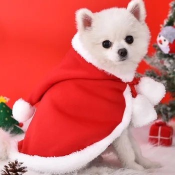 הכלב הסתיו והחורף בגדים חמים כיפה אדומה, גלימה חג המולד חתול מחמד ברדס הגלימה בגדים לחיות מחמד