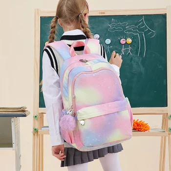 חדש בענן תרמיל הדפסת עבור בנות בית הספר התיקים בנות תרמילים על-יסודי חטיבת ביניים לילדים קל משקל Bookbags