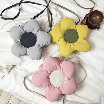 קוריאה חמודה חמניות תיק כתף צבע ממתקים בצורת פרח שקיות שליח Crossbody תיק עבור בנות מתנות