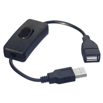 25cm USB 2.0 A זכר ל A נקבה סיומת מאריך כבל עם מתג על כבל