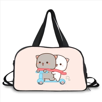 פיץ החתול קריקטורה חמוד הדפסה 3D מגמת אופנה נייד קיבולת גדולה פונקציה רב messenger bag תיק נסיעות