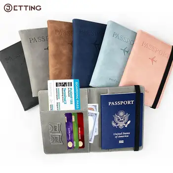 דרכון לכסות גומייה עור דרכון לכסות RFID חסימת כרטיסי נסיעות דרכון בעל הארנק ארגונית מקרה