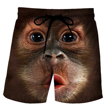 Mens מכנסיים קצרים בעלי חיים מצחיק החזיר קוף הדפסה גרפית את הקיץ אופנה מזדמן מנופחים מכנסיים Kawaii 3D ברווזים ילד ילדים לשחות מכנסיים קצרים