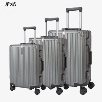 נסיעות מזוודה גדולה גודל המטען מסגרת אלומיניום 20 אינץ ' אוניברסלי גלגל העלייה הסיסמה מזוודה טרולי תיק משלוח חינם
