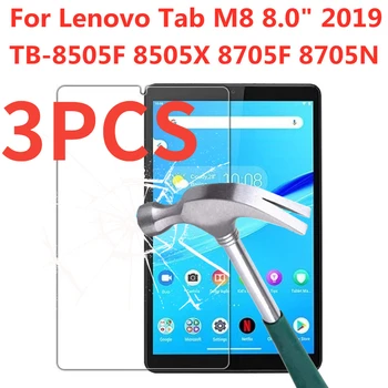 3PCS HD זכוכית מחוסמת עבור Lenovo Tab M8 2019 8.0 אינץ מגן מסך TB-8505F 8505X 8705F 8705N אנטי שריטה סרט מגן