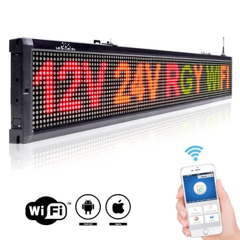 12 או 24v רכב אוטובוס מונית המפעל הודעה / DIY מקורה WIFI Remote ססגוניות RGY אלקטרונית פרסום לוח תצוגה LED