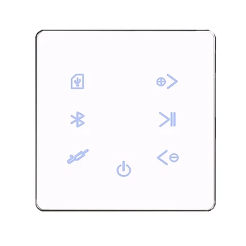 2X Bluetooth מגבר קיר USB SD מוסיקה לוח חכם הביתה רקע מערכת אודיו סטריאו מסעדת מלון(לבן)