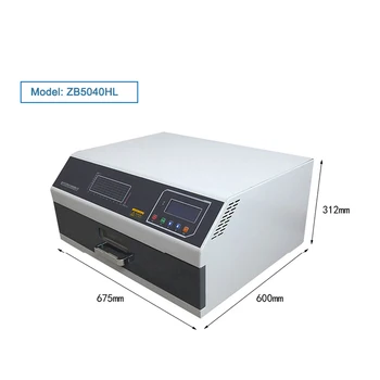 ZB5040HL-500x400MM ביצועים גבוהים ריפלוקס תנור, 700W אינפרא אדום SMT מכונת הלחמה