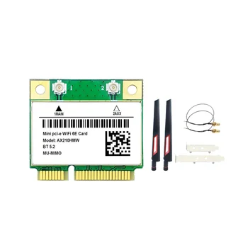 AX210HMW WiFi כרטיס+אנטנה להגדיר WiFi 6E Mini PCI-E AX210 802.11 Ax/Ac 2.4 G/5G/6Ghz BT5.2 מתאם אלחוטי עבור מחשב נייד