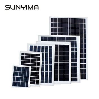 SUNYIMA 6V 10W 15W 20W Polysilicon פאנל סולארי ערכת Sunpower מערכת אנרגיה סולארית DIY מטען סוללות עבור הבית ברחוב מנורת אור
