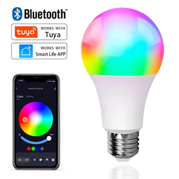 Bluetooth האלחוטית 4.0 חכם הנורה Tuya בקרת יישום Dimmable 25W E27 RGB+CW+WW הוביל שינוי צבע המנורה תואם IOS/אנדרואיד