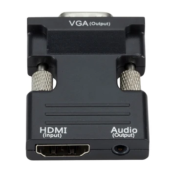 HDMI נקבה לנקבת VGA ממיר אודיו מתאם, תומך 1080P אות פלט