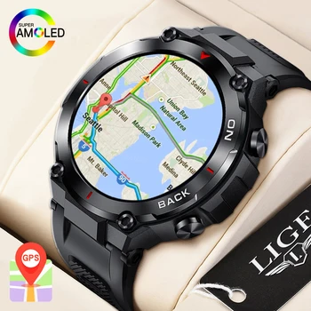 LIGE מיקום ה GPS-שעון חכם צבאי חיצוני ספורט כושר גשש 480Mah סופר, זמן המתנה Smartwatch אדם מותאם אישית חיוג לצפות
