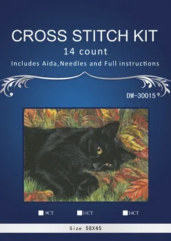 חתול שחור ,ספרתי לחצות סטיץ 14CT לחצות סטיץ ' סטי הסיטוניים מצויר צלב-תפר ערכות רקמה רקמה