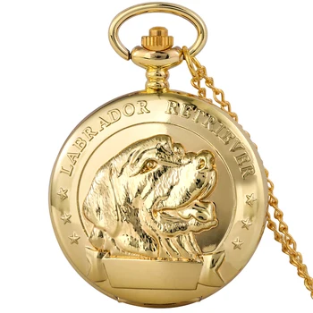 7 סוגים חמוד דוג הפנים של מובלט זהב שרשרת שעון הכיס ספרות ערבית לחייג תליון קוורץ שעון כיס מתנות גברים, נשים,