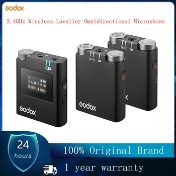 Godox Virso M1 M2 2.4 GHz אלחוטי Lavalier Omnidirectional המיקרופון משדר מקלט עבור הטלפון מצלמת DSLR Smartphon