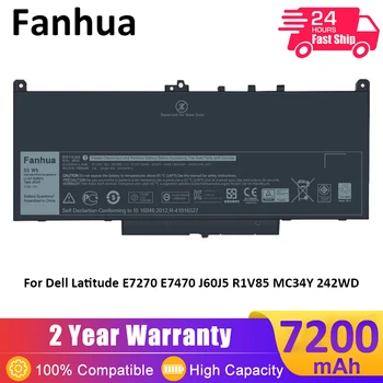 Fanhua 7.6 V 55Wh J60J5 סוללה של מחשב נייד עבור Dell Latitude E7270 E7470 7270 7470 Series Notebook NJJ2H MC34Y 242WD
