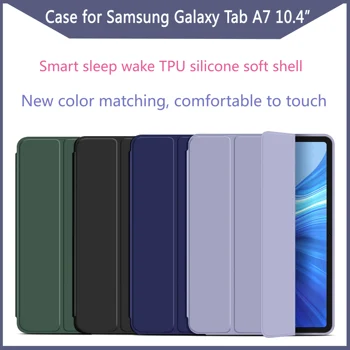 Case for Samsung Galaxy Tab A7 10.4 SM-T500 T505 הלוח מתכוונן קיפול לעמוד לכסות Tab A7 10.4 2020 חכם שינה בעקבות השריון