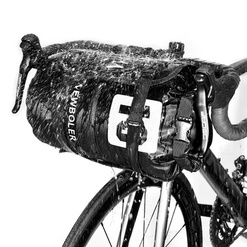 NEWBOLER האופניים הקדמי צינור תיק עמיד למים אופניים הכידון סל חבילת רכיבה על אופניים מול מסגרת Pannier אופניים אביזרים