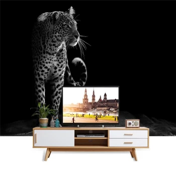 beibehang מודרני מינימליסטי בשחור לבן נמר טפט חי בחדר השינה טלוויזיה רקע 3D תמונה ציורי קיר טפט