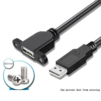 USB 2.0 זכר לנקבה כבל מאריך עם האוזניים ואת הראש מלא עם בורג חורים עבור USB זכר לנקבה כבל מאריך