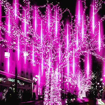 1/2/3/4 מחשבים מטאורים, גשם LED מחרוזת אורות עץ חג המולד קישוטים רחוב גרלנד על עיצוב נואל השנה החדשה שמח 2024
