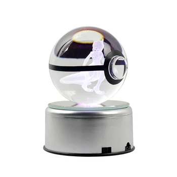 המשחק הפופולרי כדור הבדולח חריטת 3D מפלצת דמויות עם אור Led בסיס מתנות חג המולד העולמי קישוט הבית