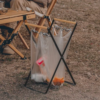 מתקפל פלסטיק אשפה תלוי תיק חיצוני קמפינג שקית זבל אחסון מתלה מחזיק פיקניק במטבח זבל מתלה תיק ארגונית