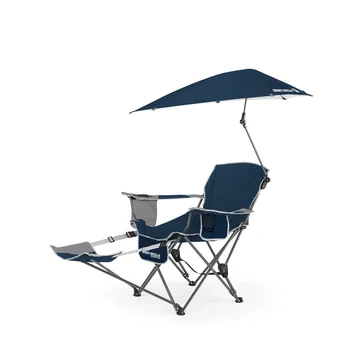 ספורט-Brella כחול כיסא קמפינג ריהוט גן כסאות החוף, עם מלחציים על השמש לצל.